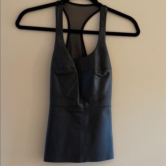 Bailey 44 Leather and Mesh Tank Top XS - Picture 2 of 4